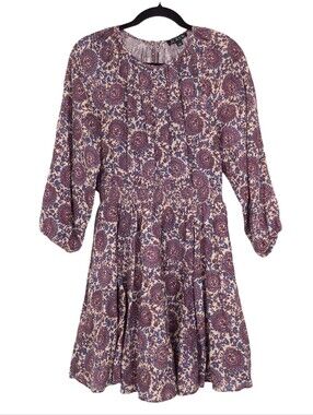 J. Crew Palermo Smocked Waist Mini Dress Floral Bouquet Linen garden vacation